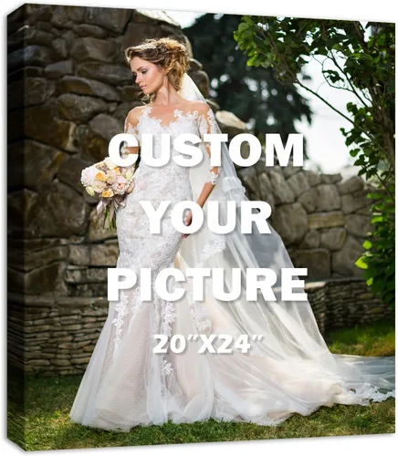 Vista 39 de YYYYHPP Impresiones en lienzo con tus fotos, arte de pared personalizado de foto a lienzo, impresión en lienzo para boda, familia, bebé, mascotas