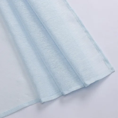 Vista 6 de Bufanda transparente para ventana de 144 pulgadas de largo, color azul bebé, perfecta como bufandas de cenefa, así como toldo de cama o decoración