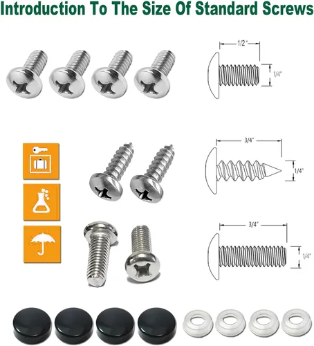 Vista 9 de Aootf Kit de Montaje de Placa de Matrícula Delantera - Soporte de Placa de Matrícula y Portaplaca de Automóvil de Aluminio Negro que se Ajusta sin