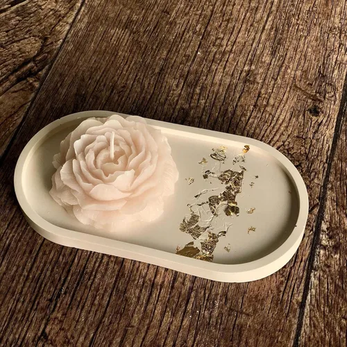 Vista 7 de Paquete de 2 moldes de vela de silicona con forma de flor, moldes de vela de columna de flores de rosas 3D para hacer cilindros de velas, moldes