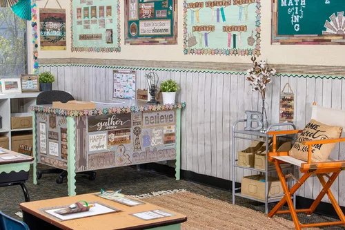 Vista 3 de Teacher Created Resources Tablero de anuncios en rollo de madera blanca Better Than Paper (77366)