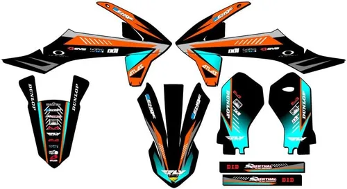 Vista 7 de Kit de base gráfica SX 50 Surge Black Senge 2019-2023 compatible con KTM
