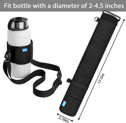 Vista 2 de Xxerciz Soporte para botella de agua con correa ajustable para el hombro, universal para botella para caminar, senderismo, camping
