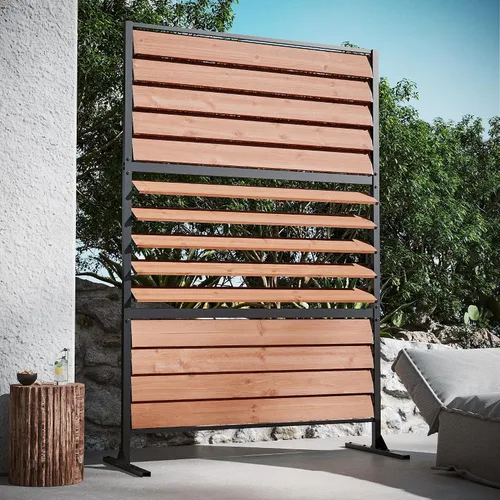 Vista 11 de Modern Shade - Pantalla de valla de privacidad de madera de 5' x 3' (1 panel) de madera natural, panel de valla de privacidad al aire libre
