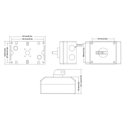 Vista 5 de Interruptor solar fotovoltaico CC 1500V 32A, disyuntor miniatura de CC IP66 Caja combinada solar para sistema de paneles solares RV (proctivo)