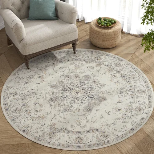 Vista 202 de jinchan Lima - Alfombra simétrica floral geométrica lavable, alfombra de entrada de medio círculo de 2 x 3, alfombra de media luna, suave y Azul