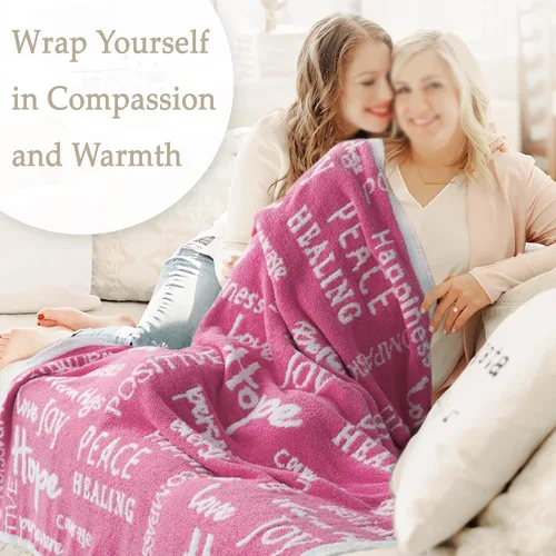 Vista 5 de Manta Get Well de 50 x 60 pulgadas, manta ultra suave y cómoda con palabras inspiradoras, mantas curativas para hombres, abrazos cálidos, regalo