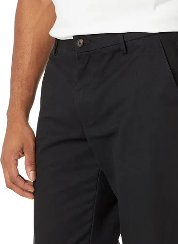 Vista 3 de Tienda Essentials - Pantalón chino para hombre de corte recto, resistente a las arrugas, con parte delantera lisa