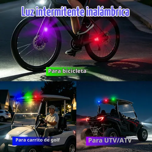 Vista 7 de 8 luces estroboscópicas LED inalámbricas para automóvil, luz intermitente recargable USB tipo C, luces estroboscópicas de control remoto