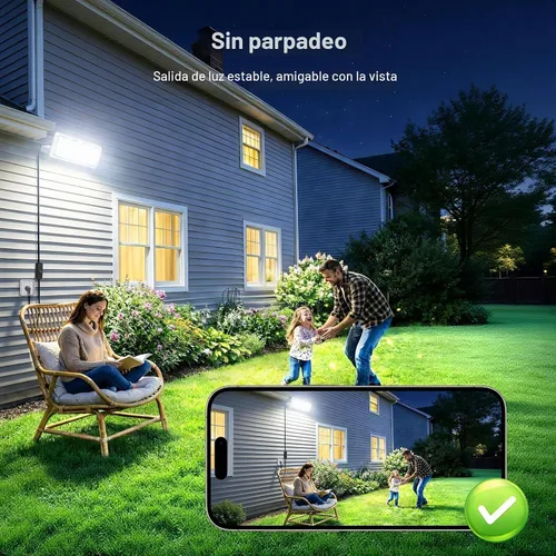 Vista 3 de Kekeou - Luz de inundación LED de 30 W con enchufe de cable de 6.5 pies 6500LM 5000K luz de seguridad