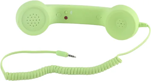 Vista 3 de Teléfono Retro Auricular 0.138 in Receptor de Teléfono Celular Micrófono Micrófono Altavoz Vintage Retro Teléfono Auricular para Smartphone (Verde)