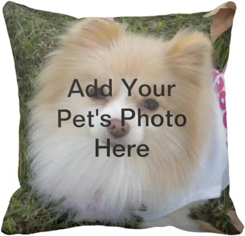 Vista 2 de Funda de almohada personalizada, funda de almohada creativa, regalos personalizados para tus seres queridos (14 x 14 pulgadas, blanco)