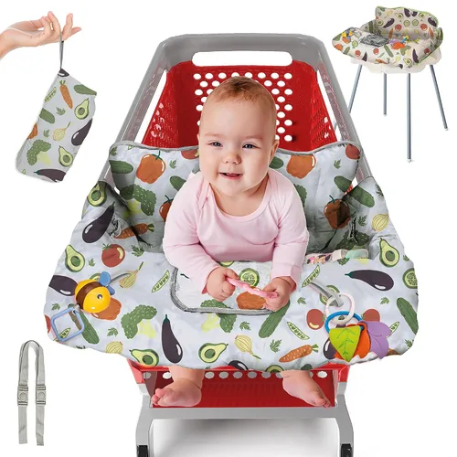 Vista 11 de PILLANI Asiento de carrito de compras para bebé, funda de silla alta para asiento de restaurante - Funda de carrito de comestibles para bebé niña