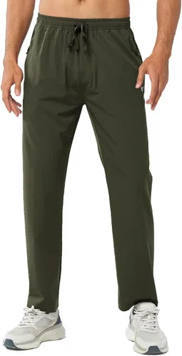 Vista 4 de NORTHYARD Pantalones deportivos para hombre, para correr, entrenamiento, gimnasio, ligeros, con bolsillos con cremallera