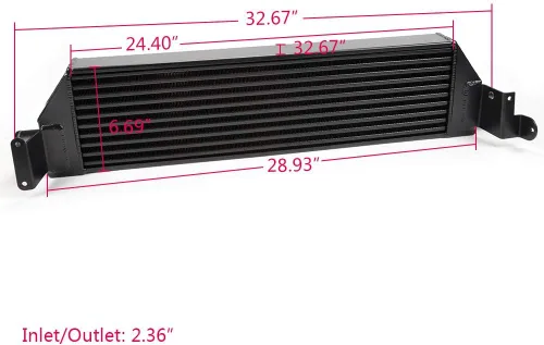 Vista 2 de Intercooler doble + kit de manguera azul negro compatible con VW VOLKSWAGEN Golf R GTI MK7 actualización