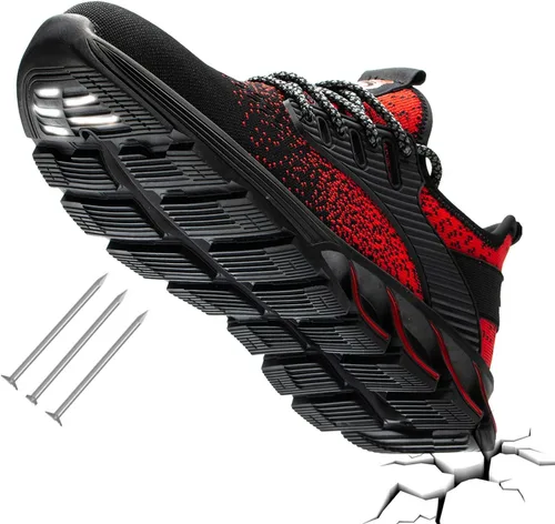 Vista 72 de SUADEX Zapatos deportivos con punta de acero para hombres y mujeres, indestructibles, ligeros, cómodos, antideslizantes, puntera compuesta