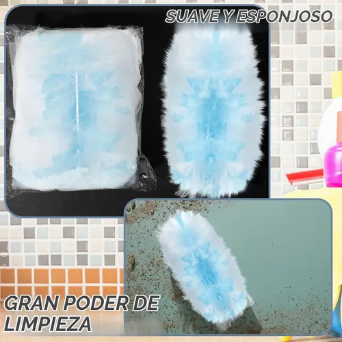 Vista 5 de Vesici 50 piezas de repuesto de plumero compatibles con Swiffer Dusters, repuesto desechable a granel grueso con 1 mango resistente para limpieza