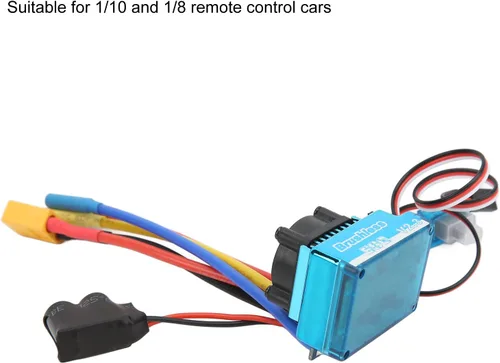 Vista 7 de ESC sin escobillas de 120 A, impermeable 2-4S, controlador de velocidad eléctrico programable ESC con aceleración de 9 niveles, enchufe XT60 a