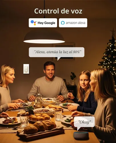 Vista 4 de GHome - Interruptor de luz regulador inteligente, polo único, atenuación