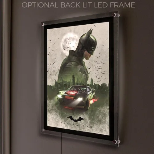 Vista 7 de MIGHTYPRINT DC Comics – The Batman – Batmobile in Gotham City – Arte de pared duradero de 17 x 24 pulgadas – No hecho de papel – Coleccionable