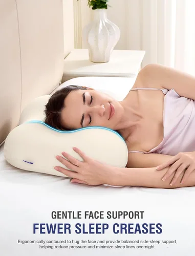 Vista 5 de Almohada cervical cervical para dormir de lado, almohada ergonómica Blanco leche