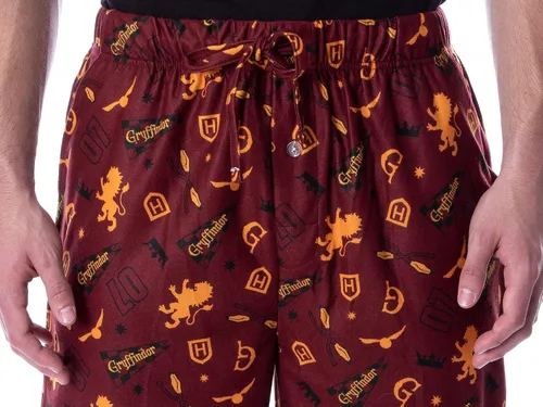 Vista 4 de INTIMO Harry Potter - Pantalones de pijama de casa de quidditch para hombre adulto, las 4 casas Gryffindor, Ravenclaw, Slytherin, Hufflepuff