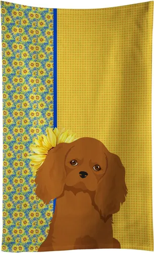Vista 51 de Caroline's Treasures WDK5313KTWL - Toalla de cocina con diseño de girasoles de verano, color negro y tostado, Airedale Terrier, toalla de mano