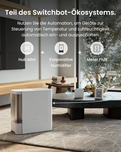Vista 7 de Termómetro Higrómetro SwitchBot, Medidor de Humedad Interior Bluetooth para el Hogar, Sensor de Temperatura con Control de Aplicación, Gran Pantalla