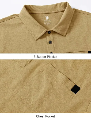 Vista 5 de Rdruko Polo de golf para hombre, manga corta, ajuste seco, cuello con bolsillo, tenis, trabajo, casual