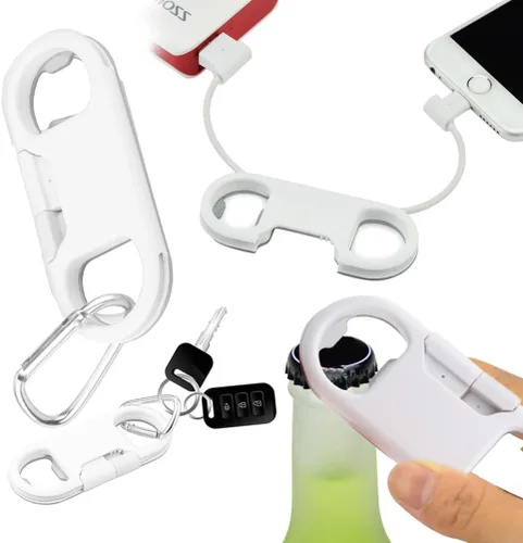 Vista 6 de WOONEKY Usb-C Llavero Datos Cable Abrebotellas Portátil C Llavero Cargador para Teléfonos Llavero Teléfono 2 Paquete Caja Embalaje