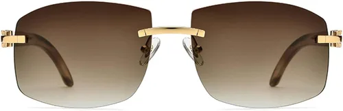 Vista 6 de Gafas de sol de lujo de gama alta con patas de cuerno, unisex, gafas de pesca (color C, tamaño mediano)