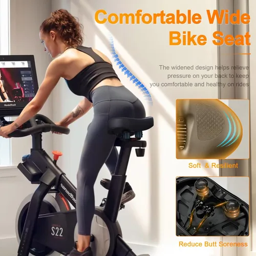 Vista 8 de Bike Seat Noseless Wide Comfort Men Women Bicycle Saddle for Peloton, Ebike