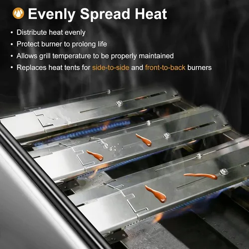 Vista 5 de Criditpid Protector universal de placa de calor de acero inoxidable para Brinkmann, Charbroil, Weber, Chargriller, paquete de 3 cubiertas