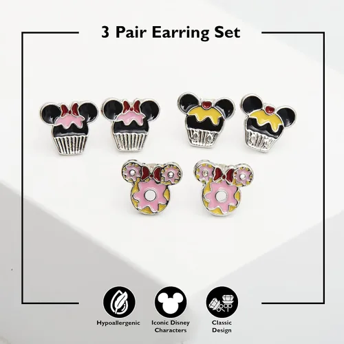 Vista 3 de Disney Mickey and Minnie Mouse Fashion Stud Earring Set - 345 Pairs Per Set