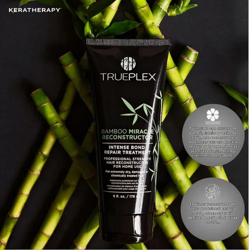 Vista 6 de KERATHERAPY Bamboo Miracle Reconstructor Bond Repair Tratamiento, 6 onzas, 6.0 fl oz – Protección térmica vegana y fortalecedor del cabello