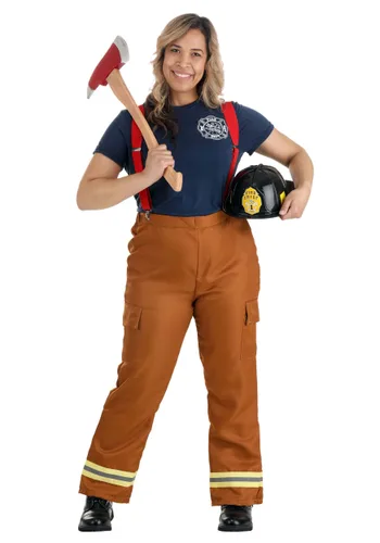 Vista 3 de Disfraz para mujer Capitán Fuego Multicolor