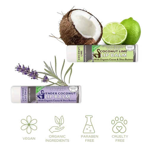 Vista 4 de Juego de bálsamo labial vegano – Paquete de 6 bálsamos labiales de tacto relajante. Incluye bolsa de muselina y soporte para bálsamo labial Blanco