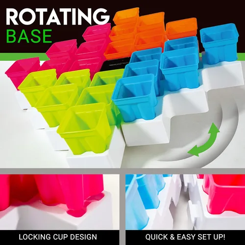 Vista 5 de Franklin Sports Battle Buckets Pong Games - Juegos de ping pong para cuatro jugadores de ritmo rápido - Diversión para niños y familias - Es un