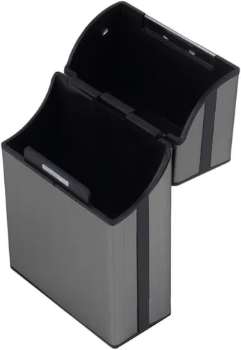 Vista 3 de Keklle - Estuche para cigarrillos de aluminio cepillado, caja rígida y soporte con cierre magnético sólido (King Size) (gris pizarra)
