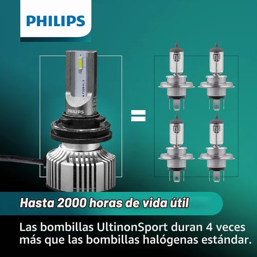 Vista 7 de [Usado] Philips UltinonSport H1 - Bombilla LED para faros antiniebla y deportes de motor, paquete de 2 Transparente