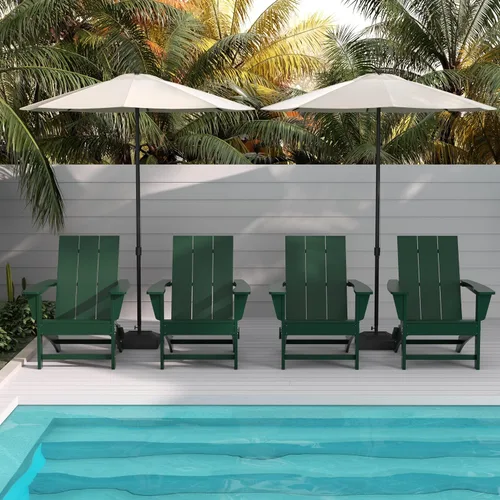 Vista 38 de WestinTrends Ashore Modern - Silla plegable Adirondack para exteriores (juego de 2), color negro