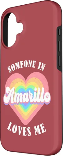 Vista 2 de iPhone 16 Someone In Amarillo Loves Me City Heart Case
