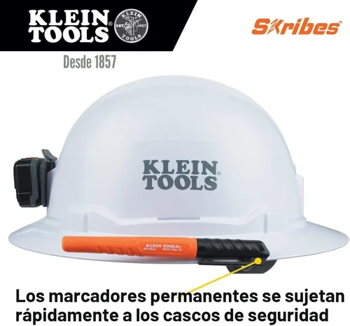 Vista 2 de Klein Tools 8610112 Skribes Marcadores Permanentes de Punta Fina, Tinta de Grado Profesional, Marcador Multisuperficie para Sitios de Trabajo