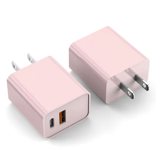 Vista 8 de Bloque de carga para iPhone 16/15, bloque de carga USB C [paquete de 2] 20 W de doble puerto PD rápido USB C adaptador de cargador de pared USB A