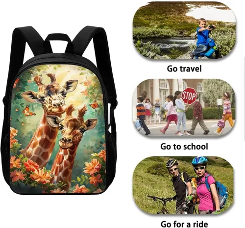 Vista 124 de HUGS IDEA Los animales frescos 3D niños escuela libro bolsa niños impresión mochilas, Baloncesto, Moderno