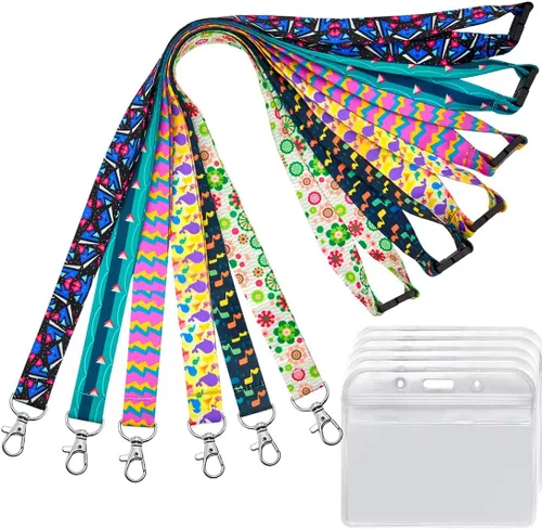 Vista 8 de YOUOWO Paquete de 6 cordones para tarjetas de identificación para crucero, lindas llaves para niños y mujeres, tarjetero, tarjeta de barco