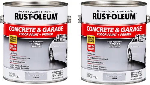Vista 36 de Rust-Oleum 225359-2PK - Pintura e imprimación para pisos de concreto y garaje, galón, gris armadura satinada, paquete de 2