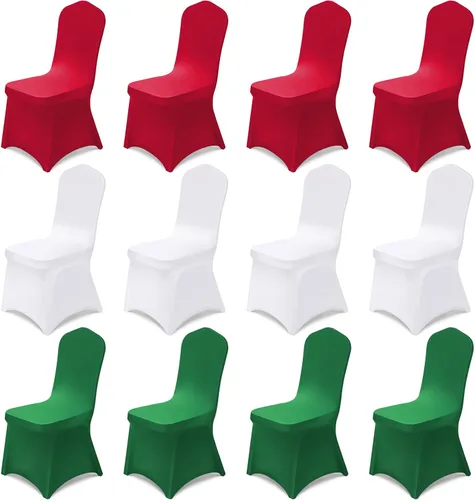 Vista 10 de Oudain 12 fundas de silla plegables azules para decoración de fiestas Serie azul