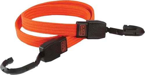 Vista 8 de Black+Decker BDX1010-32PK - Correas elásticas planas de 24 pulgadas, color negro/naranja, paquete de 32 Non Scratch Steel-Core Hooks & Textured