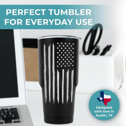 Vista 7 de Vaso con la bandera estadounidense de 30 onzas, taza de viaje patriótica para hombres, la mejor taza de café patriótica para él, regalos únicos